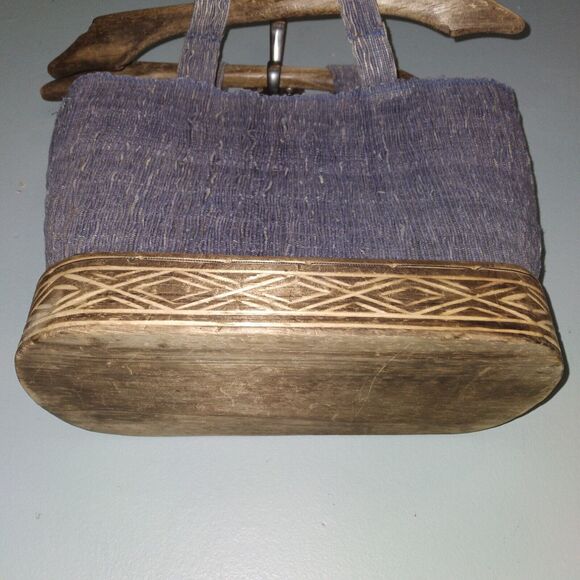 Elora Paris Handbag wooden handles and bottom - Picture 2 of 5